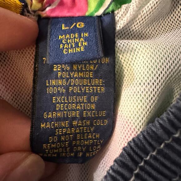 Polo Ralph Lauren Swim Trunks Mens Large Hawaiian Hula Floral Beach Surfer Large - Picture 8 of 8